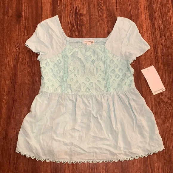 Eyeshadow Girls Babydoll Top Aqua - Picture 1 of 8